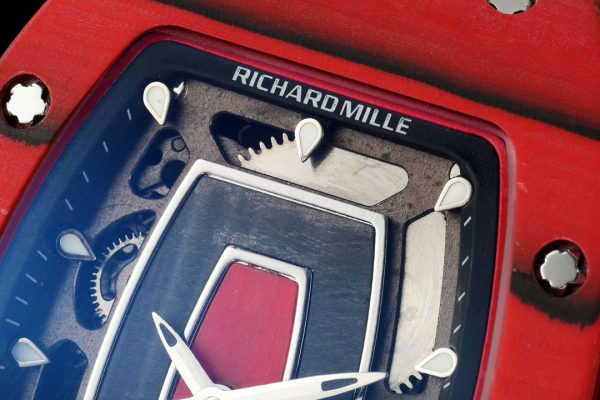 Richard Mille RM07-01 Racing Rouge Carbone Bracelet caoutchouc blanc 46mm Montre Femme – Image 7