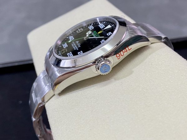 Rolex Air-King Acier Inoxydable Cadran Arabe Noir 116900 40mm Réplique Homme – Image 3