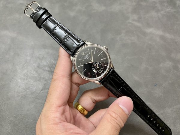Rolex Cellini Dual Time 50529 Cadran Noir Or Blanc 39mm Montre Réplique Homme – Image 7