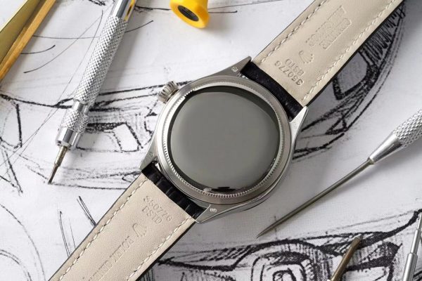 Rolex Cellini Dual Time 50529 Cadran Soleil Argent Bracelet Cuir Brun 39mm Montre Réplique Homme – Image 3