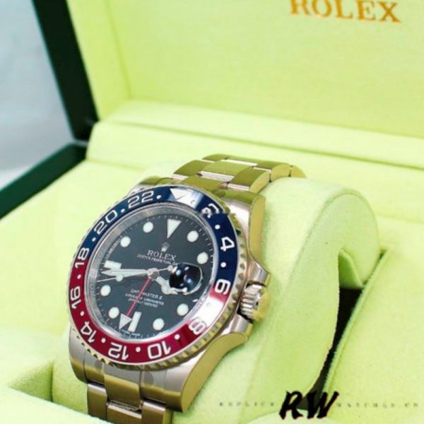 Rolex GMT Master II 116719BLRO Or Blanc Pepsi Cadran Noir 40mm Montre Réplique Homme – Image 7