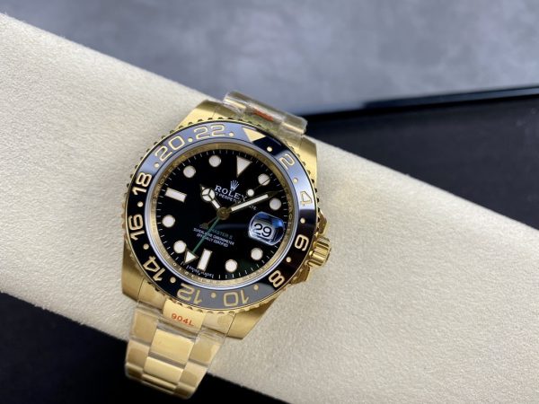 Rolex GMT Master II 40mm Cadran Noir 116718LN Or Jaune 18k Montre Homme – Image 6