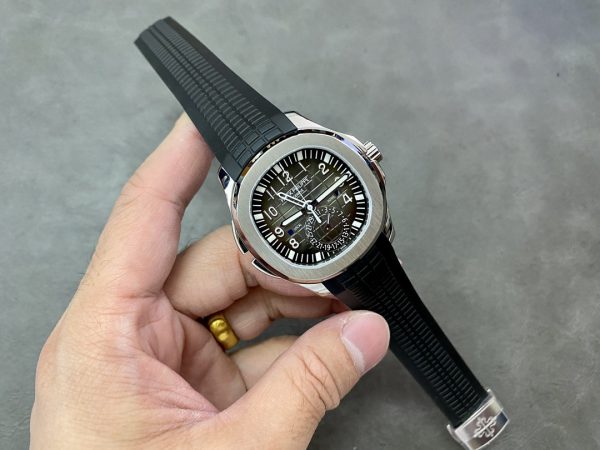 Réplique Patek Philippe Aquanaut 5164A 001 Double Fuseau Acier Inoxydable Montre Homme 40mm – Image 4