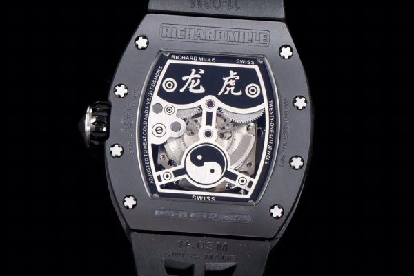 Richard Mille RM 057 NTPT Fibre de carbone Bracelet caoutchouc noir – Image 7