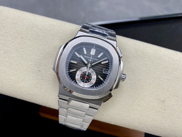 Patek Philippe Nautilus Chronographe Acier Inoxydable Cadran Noir 5980 1A 014 – Image 5