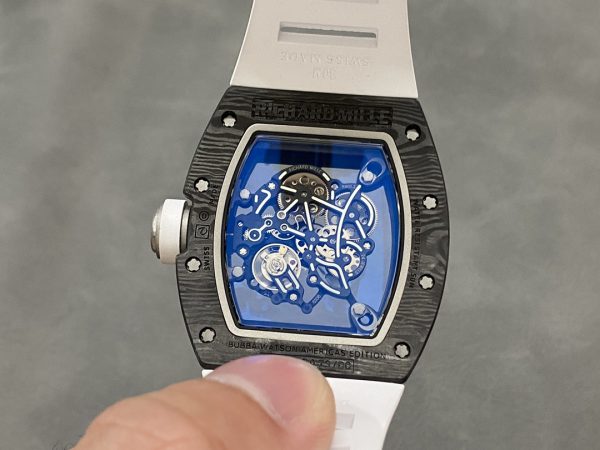 Richard Mille RM055 NTPT Fibre de carbone Bracelet caoutchouc blanc – Image 8