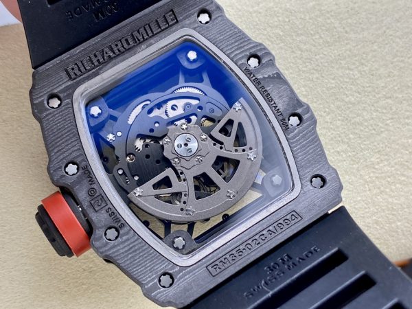 Richard Mille Rafael Nadal NTPT Carbone RM Bracelet caoutchouc noir RM035-02 – Image 8