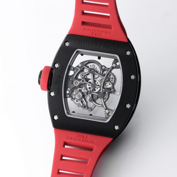 Richard Mille RM 055 RMUL2 NTPT Fibre de carbone Rouge Bracelet caoutchouc – Image 8