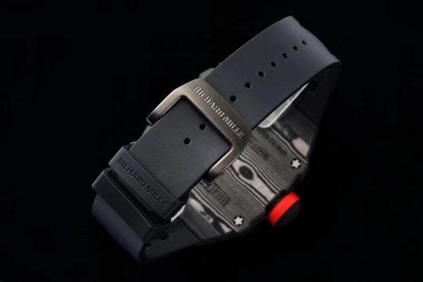 Réplique RM 27-03 Rafael Nadal Tourbillon Noir Bracelet caoutchouc noir – Image 8