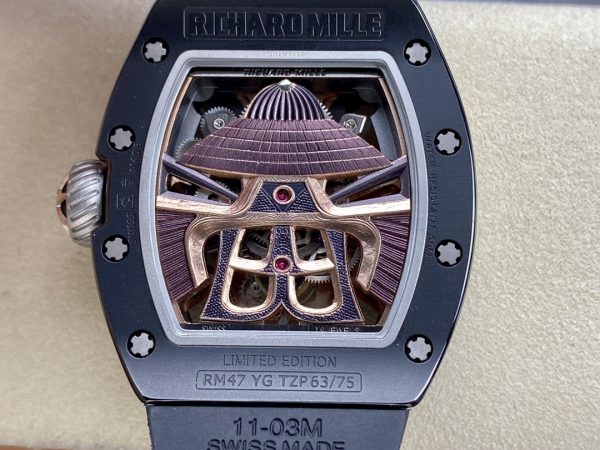 Richard Mille RM47 Édition Tourbillon Squelette Boîtier Céramique noire – Image 9