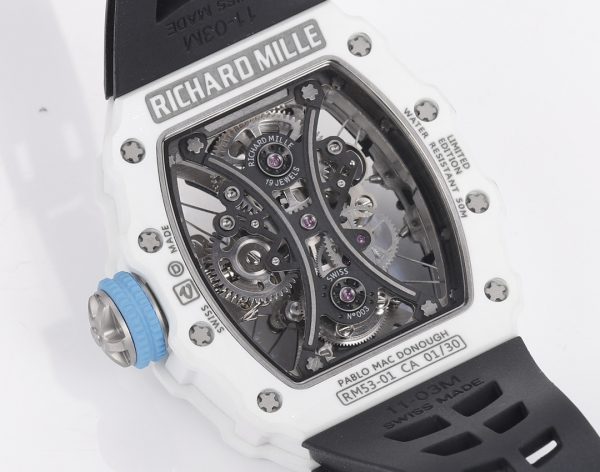 Richard Mille RM053-01 Pablo MacDonough Cadran squelette Bracelet caoutchouc noir – Image 9