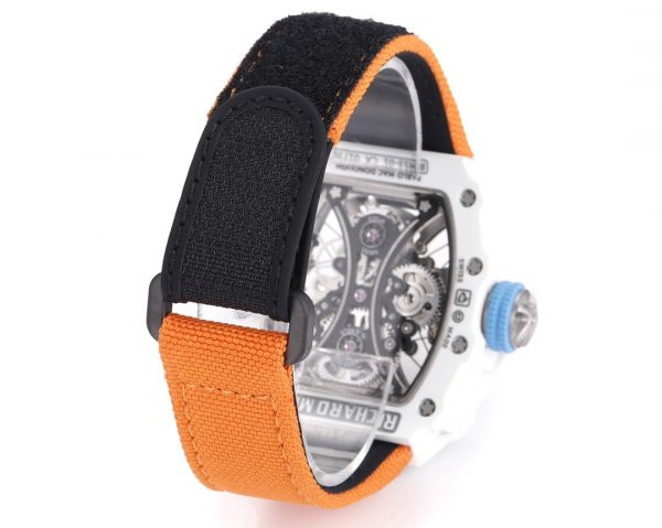 Richard Mille RM053-01 Pablo MacDonough Cadran squelette Bracelet tissu orange – Image 9
