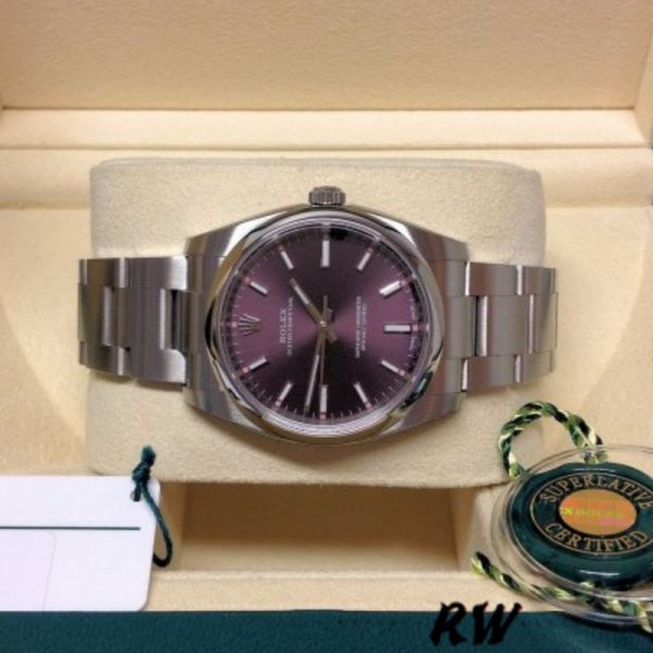 Rolex Oyster Perpetual Air-King 114200 Cadran Index Rouge Raisin 34mm Réplique Unisexe – Image 2