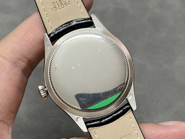 Rolex Cellini Time 50509 Bracelet Cuir Noir Cadran Blanc 39mm Montre Réplique Homme – Image 4