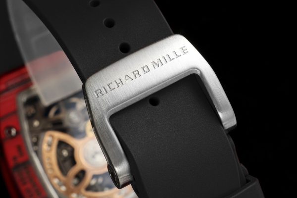 Richard Mille RM07-01 Racing Rouge Carbone Bracelet caoutchouc noir 46mm Montre Femme – Image 9