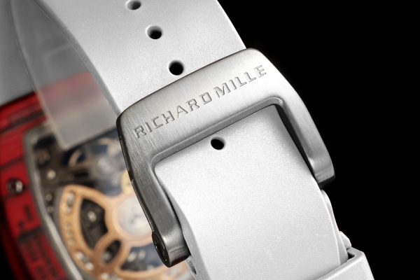 Richard Mille RM07-01 Racing Rouge Carbone Bracelet caoutchouc blanc 46mm Montre Femme – Image 9