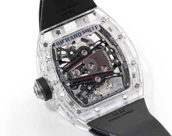 Richard Mille RM38-02 Tourbillon Mouvement Édition Cristal Bracelet Caoutchouc Noir – Image 9