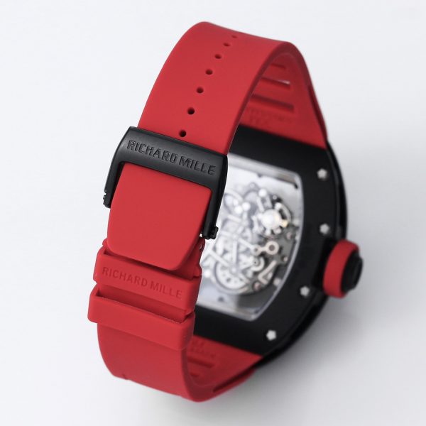 Richard Mille RM 055 RMUL2 NTPT Fibre de carbone Rouge Bracelet caoutchouc – Image 9