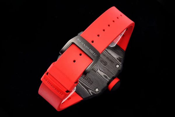 Réplique RM 27-03 Rafael Nadal Tourbillon Noir Bracelet caoutchouc rouge – Image 9