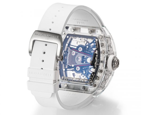 RM38-02 Richard Mille Tourbillon Mouvement Édition Cristal Bracelet caoutchouc blanc – Image 10