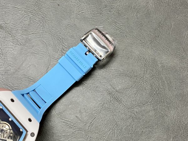 Richard Mille RM 055 RMUL2 NTPT Fibre de carbone Bleu Bracelet caoutchouc – Image 11