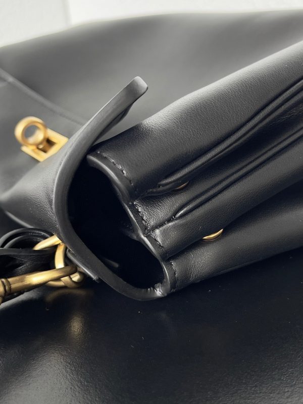 Sac Balenciaga Rodeo taille moyenne en cuir de veau noir – Image 2