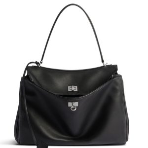 Sac Balenciaga Rodeo taille moyenne en cuir de veau noir