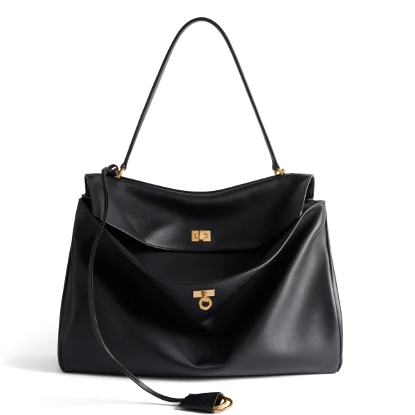 Sac Balenciaga Rodeo Grand modèle en cuir de veau noir