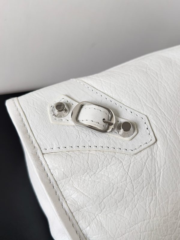 Petit sac Balenciaga Le City en cuir d’agneau Arena blanc – Image 8