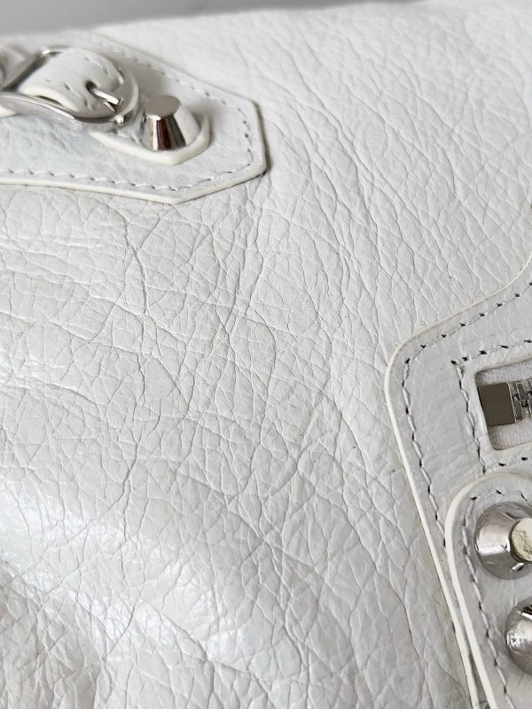 Petit sac Balenciaga Le City en cuir d’agneau Arena blanc – Image 7