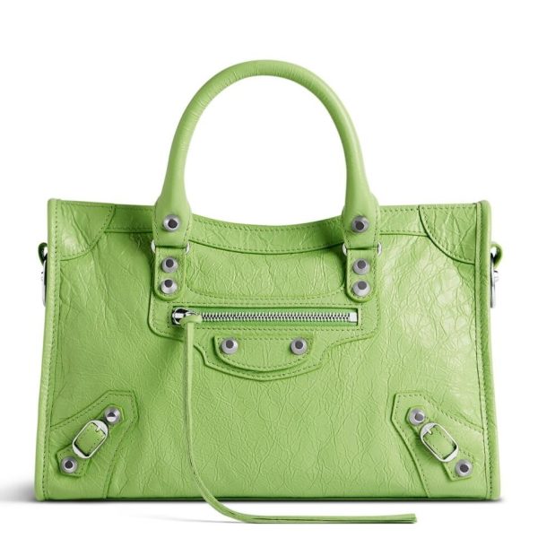 Petit sac Balenciaga Le City en cuir d’agneau Arena vert