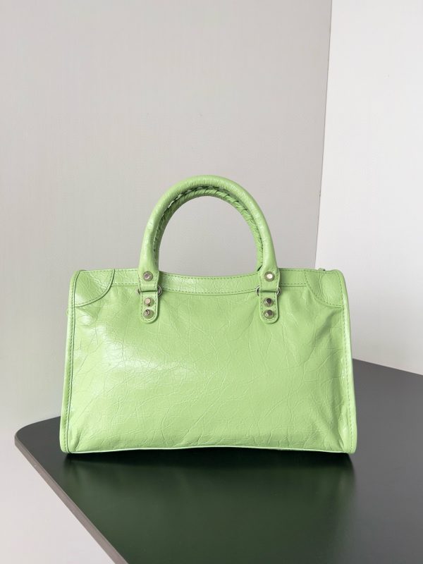Petit sac Balenciaga Le City en cuir d’agneau Arena vert – Image 2
