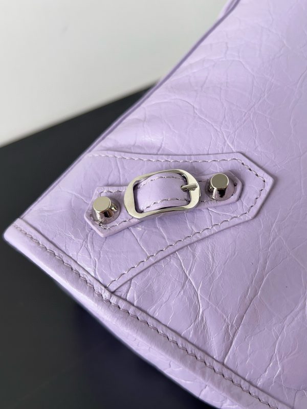 Petit sac Balenciaga Le City en cuir d’agneau Arena lilas – Image 5