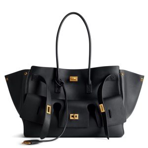 Sac Balenciaga Bel Air Carry All taille moyenne en cuir de veau noir