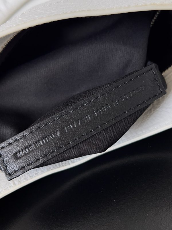 Sac Balenciaga Le City taille moyenne en cuir d’agneau Arena blanc – Image 9
