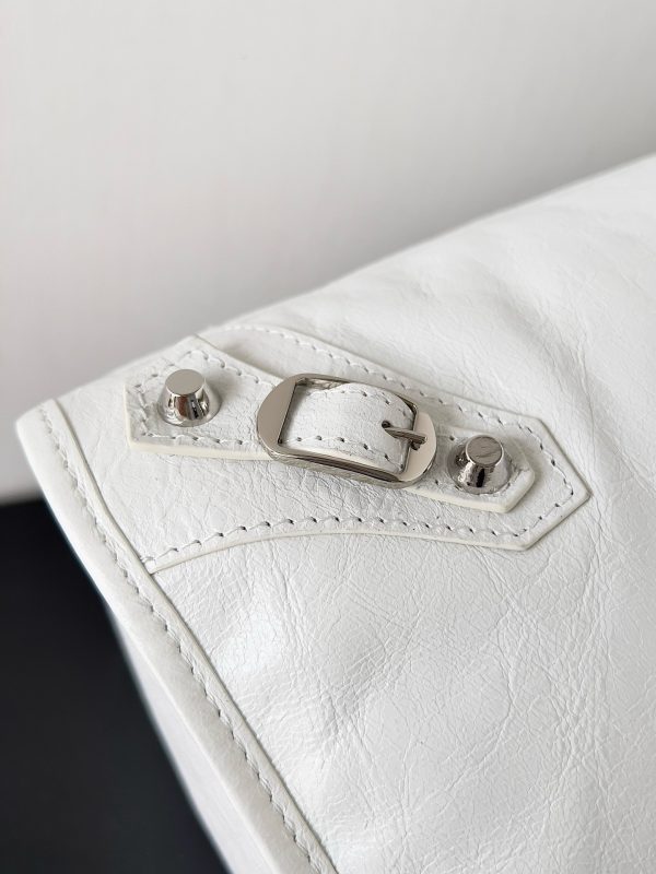 Sac Balenciaga Le City taille moyenne en cuir d’agneau Arena blanc – Image 5