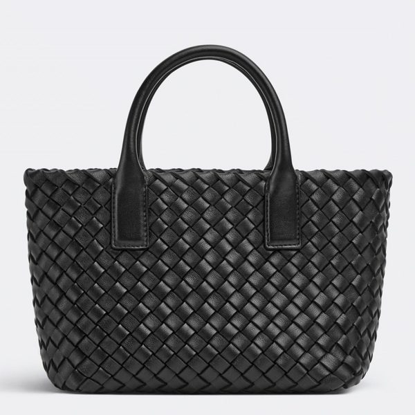 Réplique du sac Bottega Veneta Cabat Mini en cuir d’agneau intrecciato noir