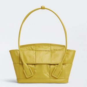 Réplique du sac Bottega Veneta Arco Small en cuir intrecciato jaune