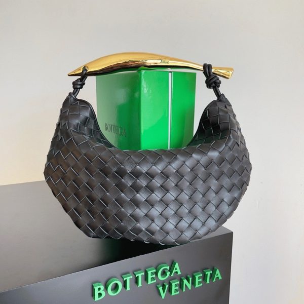 Faux petit sac Bottega Veneta Sardine en Noir – Image 7