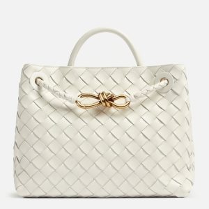 Contrefaçon sac Bottega Veneta Andiamo moyen en Blanc