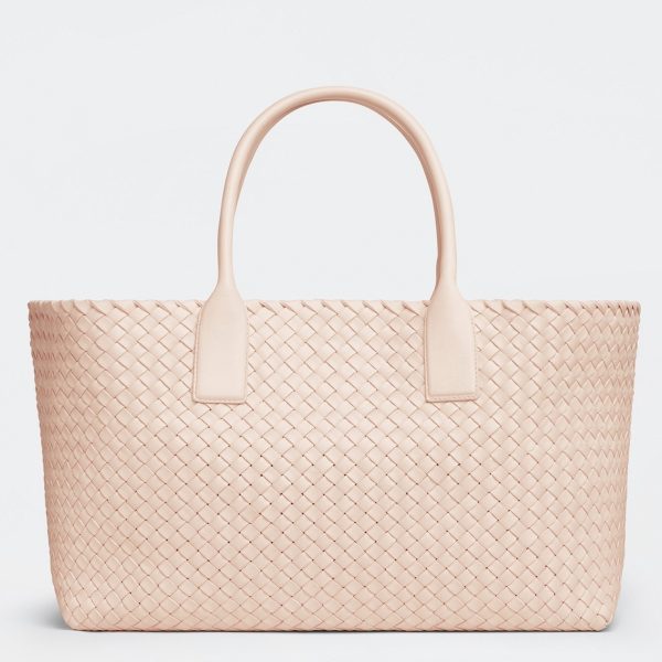 Fausse Bottega Veneta Cabat Medium en cuir d’agneau intrecciato Melon