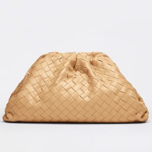 Réplique grand sac Bottega Veneta Pouch Clutch en Beige