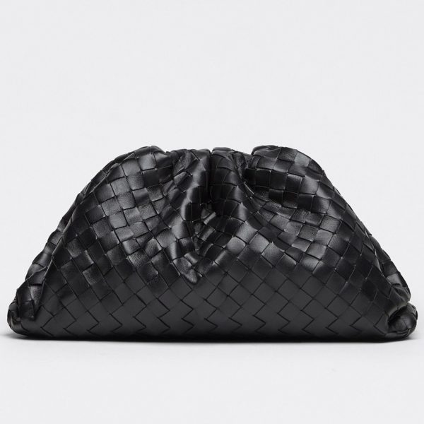 Contrefaçon grand sac Bottega Veneta Pouch Clutch en Noir