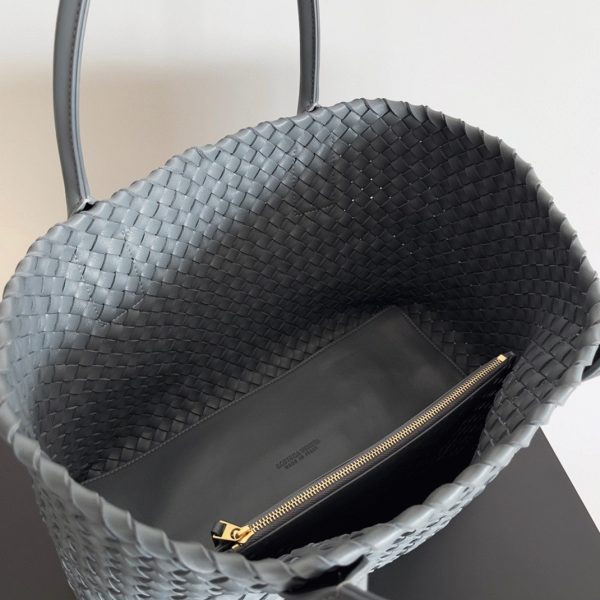 Fausse Bottega Veneta Cabat Medium en cuir d’agneau intrecciato Thunder – Image 9