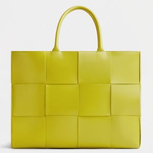 Fausse Bottega Veneta Large Arco Tote Bag en Kiwi