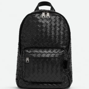 Fausse Bottega Veneta Medium Backpack en Noir
