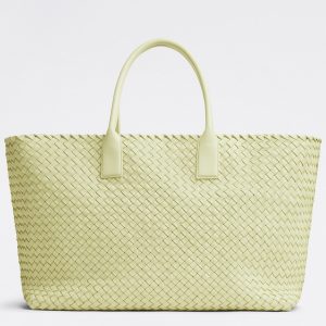 Réplique du sac Bottega Veneta Cabat Large en cuir d’agneau intrecciato Zest lavé