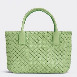Contrefaçon du sac Bottega Veneta Cabat Mini en Pistachio