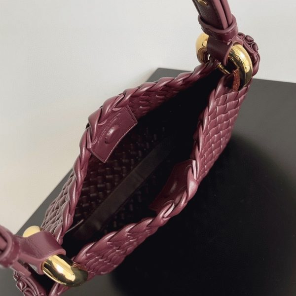 Fausse Bottega Veneta Clicker Small Bag en Bordeaux – Image 9