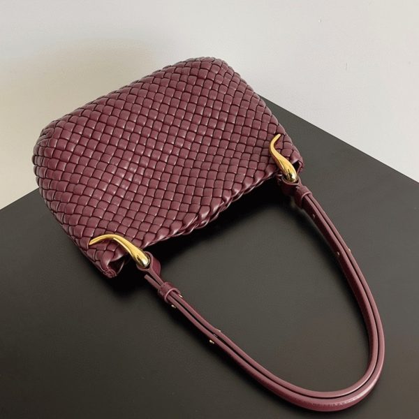 Fausse Bottega Veneta Clicker Small Bag en Bordeaux – Image 8